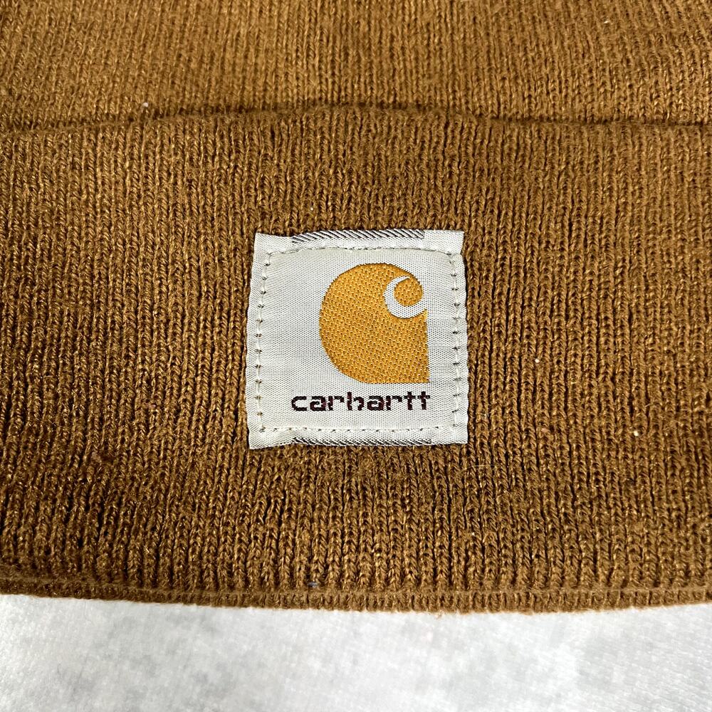 Carhartt Beanie Knit Brown Workwear Winter Skully One Size - Picture 3 of 5